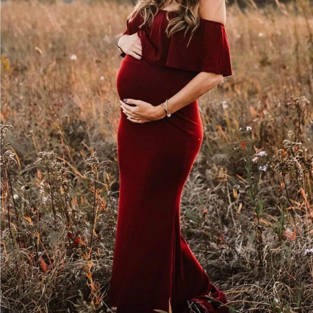 Maternity Dress- Burgundy- Size Medium